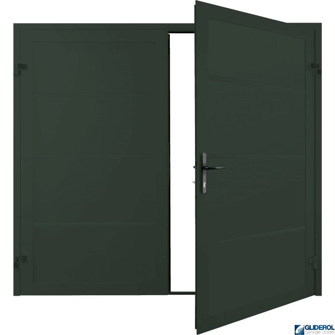 Gliderol FIR GREEN (RAL6009) Premium Horizontal Wide Rib (non-insulated) Side Hinged Garage Door