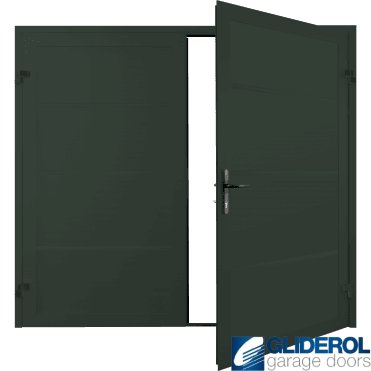 FIR GREEN (RAL6009) Premium Horizontal Wide Rib (non-insulated) Side Hinged Garage Door