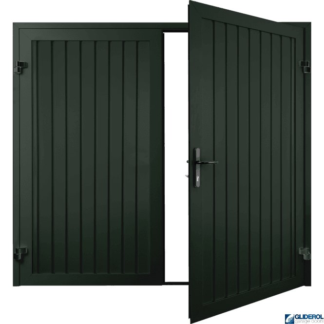 Gliderol FIR GREEN (RAL6009) Premium Vertical Standard Rib (non-insulated) Side Hinged Garage Door