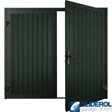 FIR GREEN (RAL6009) Premium Vertical Standard Rib (non-insulated) Side Hinged Garage Door