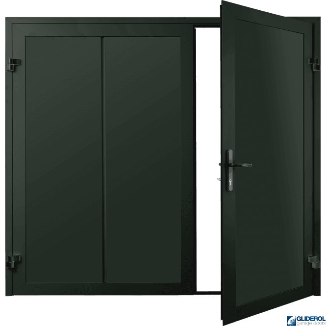 Gliderol FIR GREEN (RAL6009) Premium Vertical Wide Rib (non-insulated) Side Hinged Garage Door