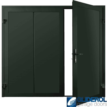 FIR GREEN (RAL6009) Premium Vertical Wide Rib (non-insulated) Side Hinged Garage Door