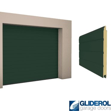 FIR GREEN (RAL6009) S-Rib woodgrain Sectional Garage Door