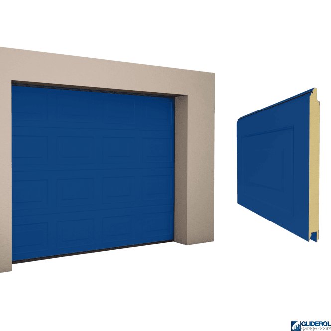 Gliderol GENTIAN BLUE (RAL5010) Georgian woodgrain Sectional Garage Door