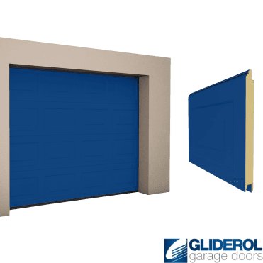 GENTIAN BLUE (RAL5010) Georgian woodgrain Sectional Garage Door