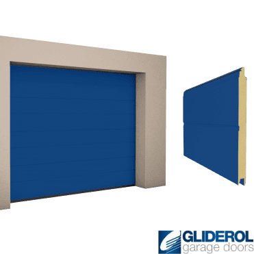GENTIAN BLUE (RAL5010) M-Rib woodgrain Sectional Garage Door