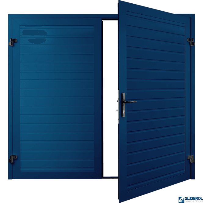 Gliderol Gentian-Blue (RAL5010) Premium Horizontal Standard Rib (non-insulated) Side Hinged Garage Door
