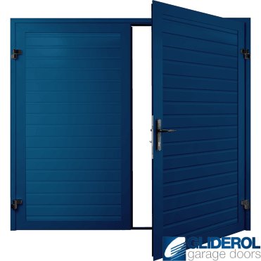 Gentian-Blue (RAL5010) Premium Horizontal Standard Rib (non-insulated) Side Hinged Garage Door