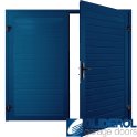 Gentian-Blue (RAL5010) Premium Horizontal Standard Rib (non-insulated) Side Hinged Garage Door