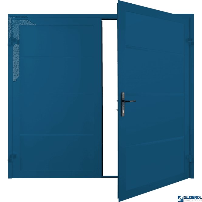 Gliderol Gentian-Blue (RAL5010) Premium Horizontal Wide Rib (non-insulated) Side Hinged Garage Door