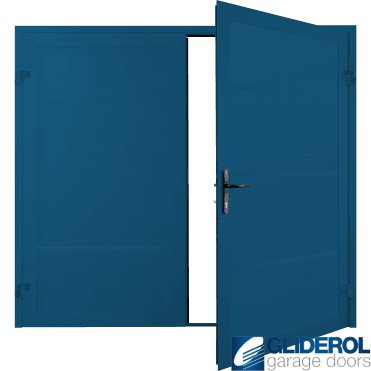Gentian-Blue (RAL5010) Premium Horizontal Wide Rib (non-insulated) Side Hinged Garage Door