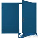 Gentian-Blue (RAL5010) Premium Horizontal Wide Rib (non-insulated) Side Hinged Garage Door