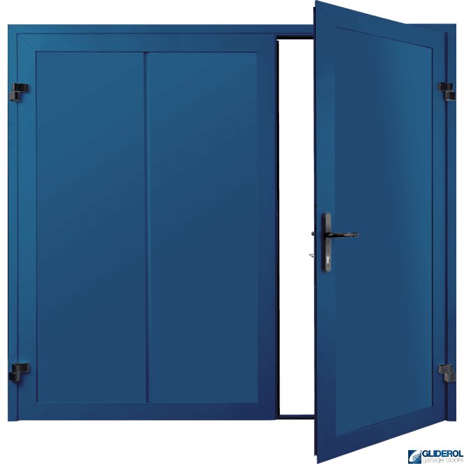 Gliderol Gentian-Blue (RAL5010) Premium Vertical Wide Rib (non-insulated) Side Hinged Garage Door
