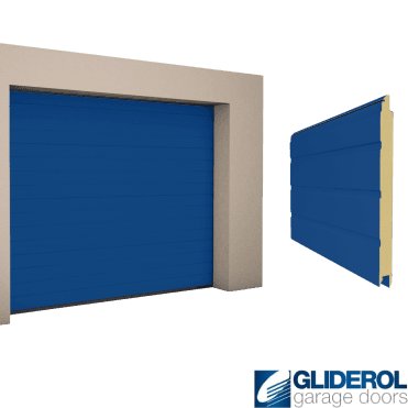GENTIAN BLUE (RAL5010) S-Rib woodgrain Sectional Garage Door
