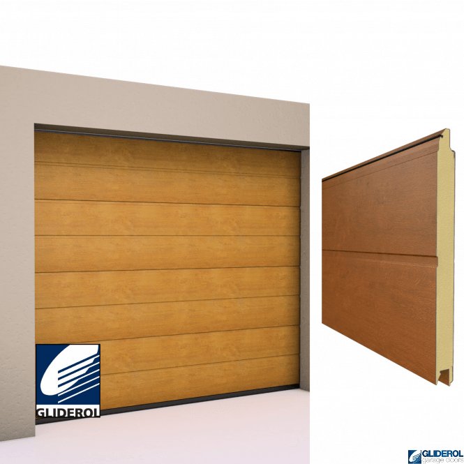 Gliderol GOLDEN OAK M-Rib smooth Sectional Garage Door