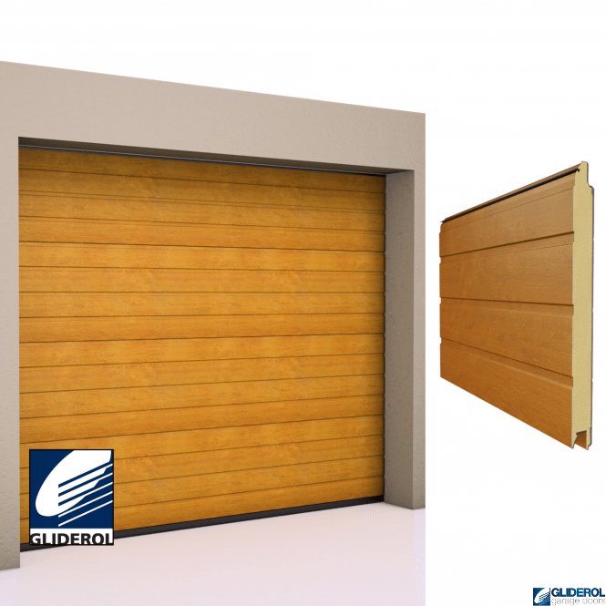 Gliderol GOLDEN OAK S-Rib smooth Sectional Garage Door