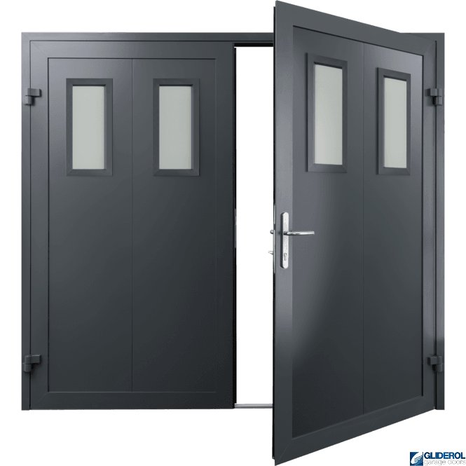 Gliderol GRAPHITE-GREY (RAL7024) Insulated Bradford Side Hinged Garage Door
