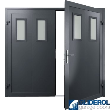 GRAPHITE-GREY (RAL7024) Insulated Bradford Side Hinged Garage Door
