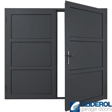 GRAPHITE-GREY (RAL7024) Insulated Coleshill Side Hinged Garage Door