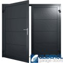 GRAPHITE-GREY (RAL7024) Insulated Horizontal Wide Rib Side Hinged Garage Door
