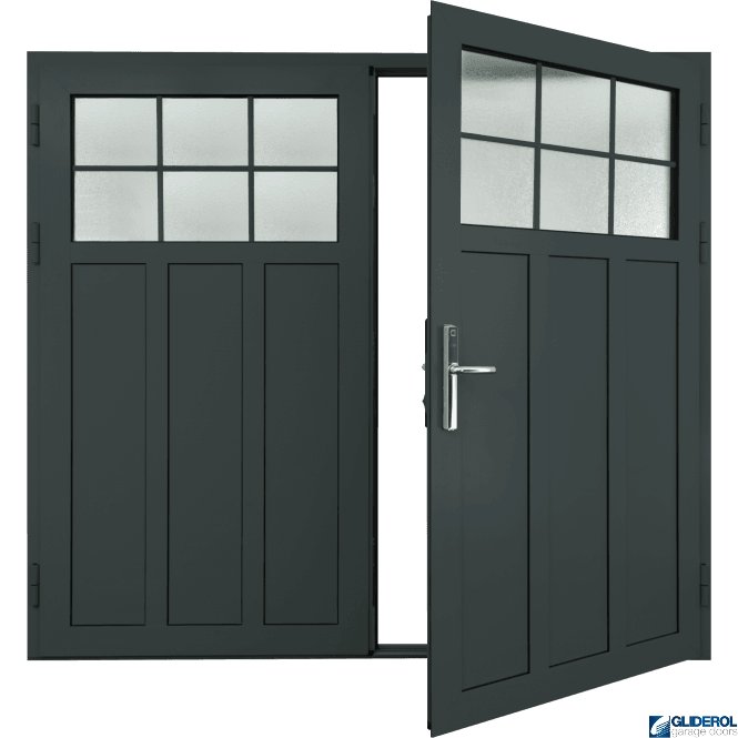 Gliderol GRAPHITE-GREY (RAL7024) Insulated Kingsbury Side Hinged Garage Door
