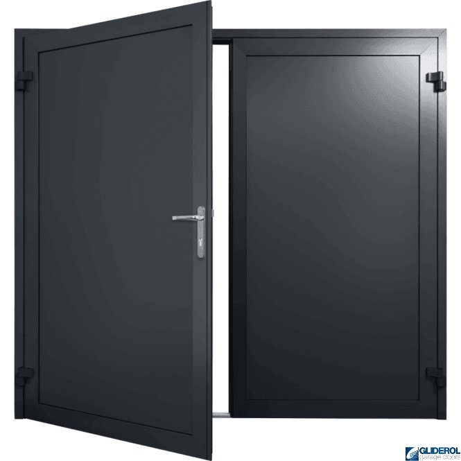 Gliderol GRAPHITE-GREY (RAL7024) Insulated Solid Rib Side Hinged Garage Door
