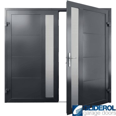 GRAPHITE-GREY (RAL7024) Insulated Whitacre Side Hinged Garage Door