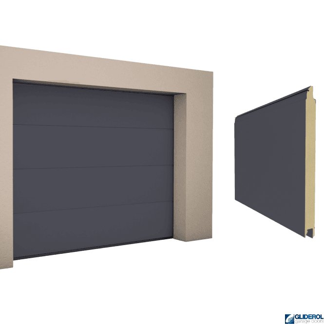 Gliderol GRAPHITE GREY (RAL7024) L-Rib smooth Sectional Garage Door