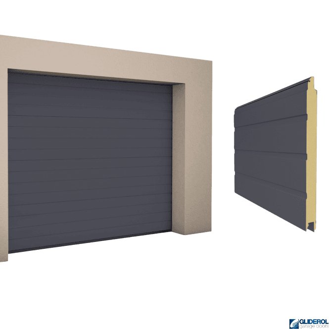 Gliderol GRAPHITE GREY (RAL7024) S-Rib woodgrain Sectional Garage Door