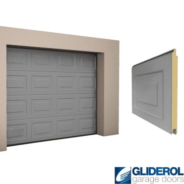 GREY ALUMINIUM (RAL9007) Georgian woodgrain Sectional Garage Door