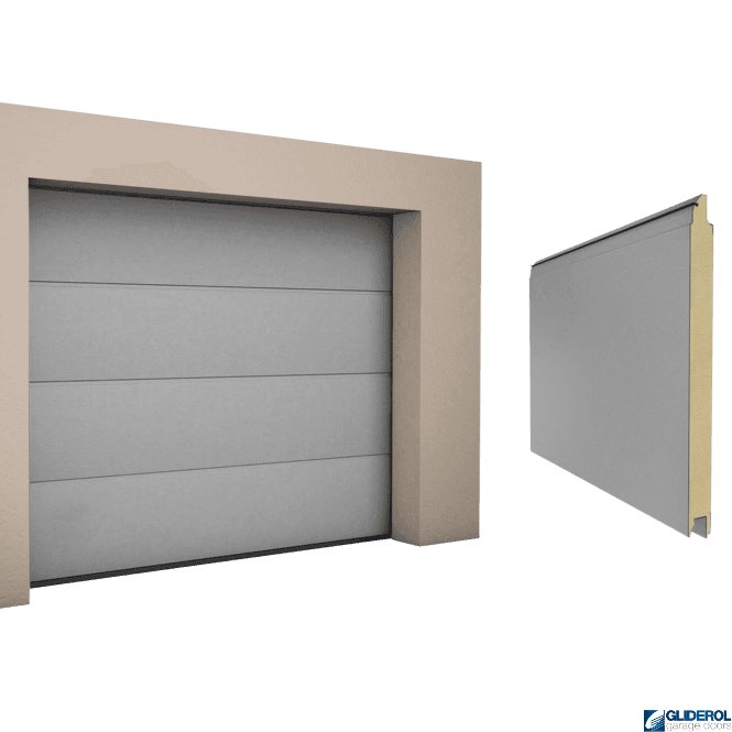 Gliderol GREY ALUMINIUM (RAL9007) L-Rib smooth Sectional Garage Door
