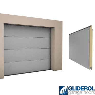 GREY ALUMINIUM (RAL9007) L-Rib smooth Sectional Garage Door