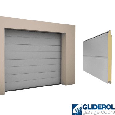 GREY ALUMINIUM (RAL9007) M-Rib woodgrain Sectional Garage Door