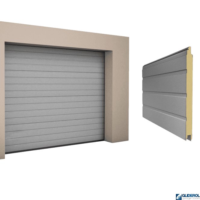 Gliderol GREY ALUMINIUM (RAL9007) S-Rib woodgrain Sectional Garage Door
