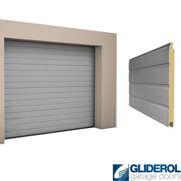 GREY ALUMINIUM (RAL9007) S-Rib woodgrain Sectional Garage Door