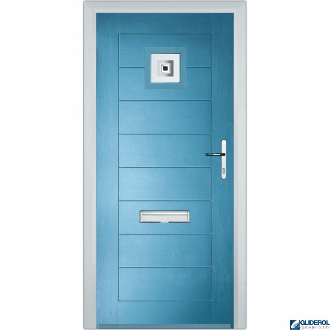 Gliderol Hendrie 1 front entrance door PASTLE BLUE (RAL5024)