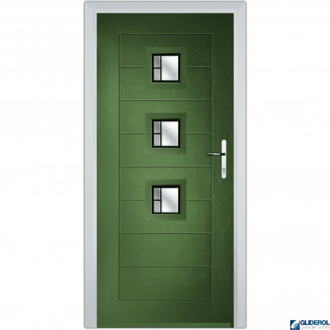 Gliderol Hendrie 3 front entrance door FERN GREEN (RAL6025)