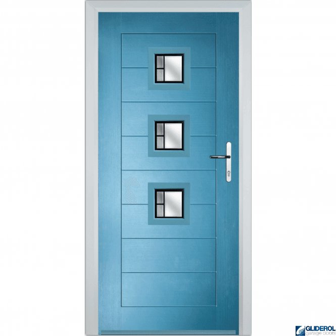 Gliderol Hendrie 3 front entrance door PASTLE BLUE (RAL5024)