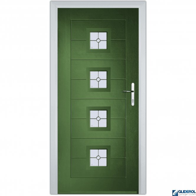 Gliderol Hendrie 4 front entrance door FERN GREEN (RAL6025)