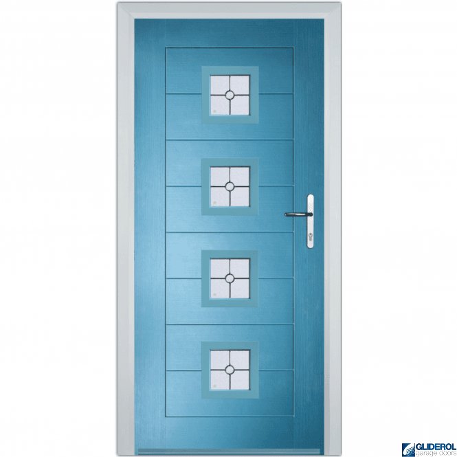 Gliderol Hendrie 4 front entrance door PASTLE BLUE (RAL5024)