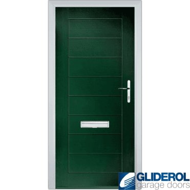 Hendrie Solid front entrance door GREEN (RAL6009)