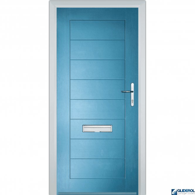 Gliderol Hendrie Solid front entrance door PASTLE BLUE (RAL5024)