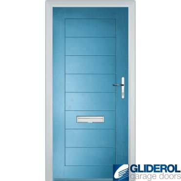 Hendrie Solid front entrance door PASTLE BLUE (RAL5024)