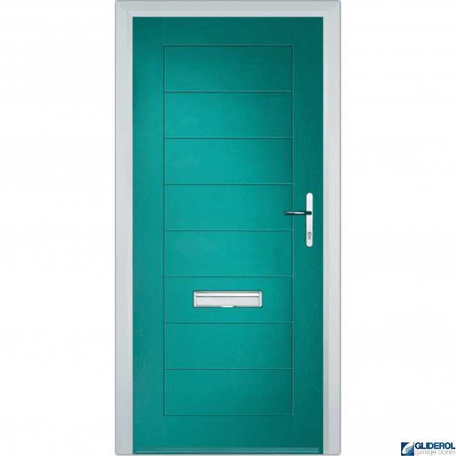 Gliderol Hendrie Solid front entrance door TURQUIOSE BLUE (RAL5018)
