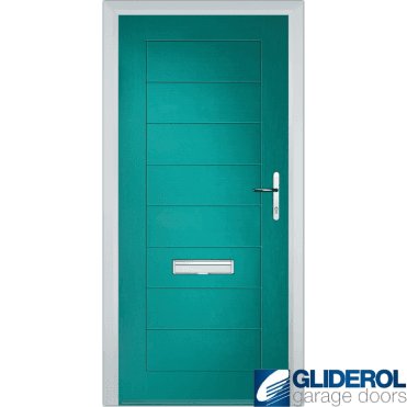 Hendrie Solid front entrance door TURQUIOSE BLUE (RAL5018)