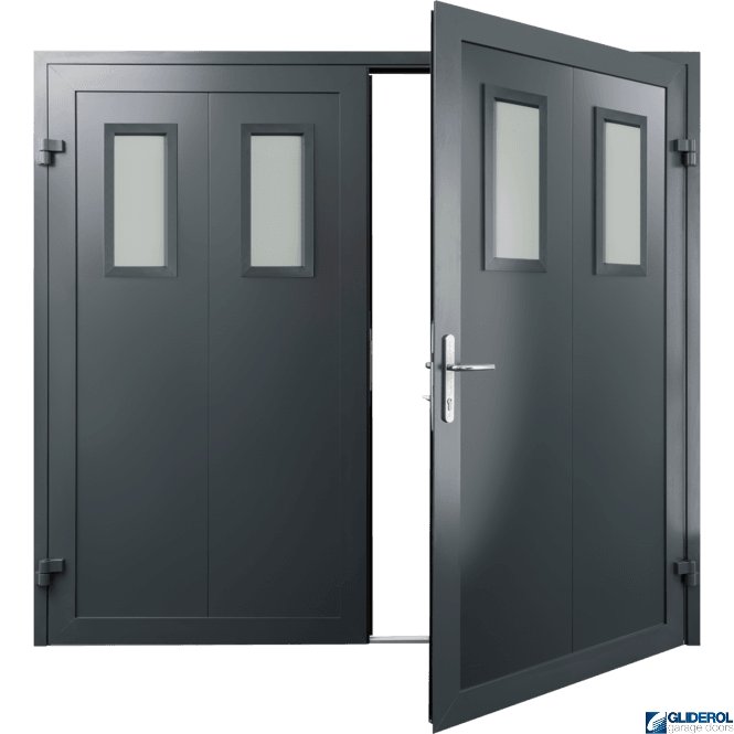 Gliderol IRON-GREY (RAL7011) Insulated Bradford Side Hinged Garage Door