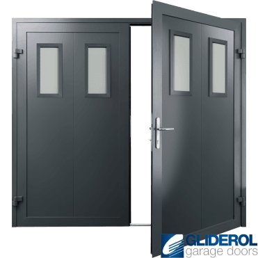 IRON-GREY (RAL7011) Insulated Bradford Side Hinged Garage Door