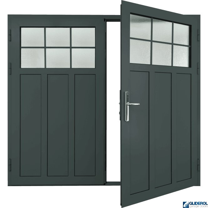 Gliderol IRON-GREY (RAL7011) Insulated Kingsbury Side Hinged Garage Door