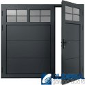 IRON-GREY (RAL7011) Insulated Traditional Horizontal Wide Rib Side Hinged Garage Door (1/3)