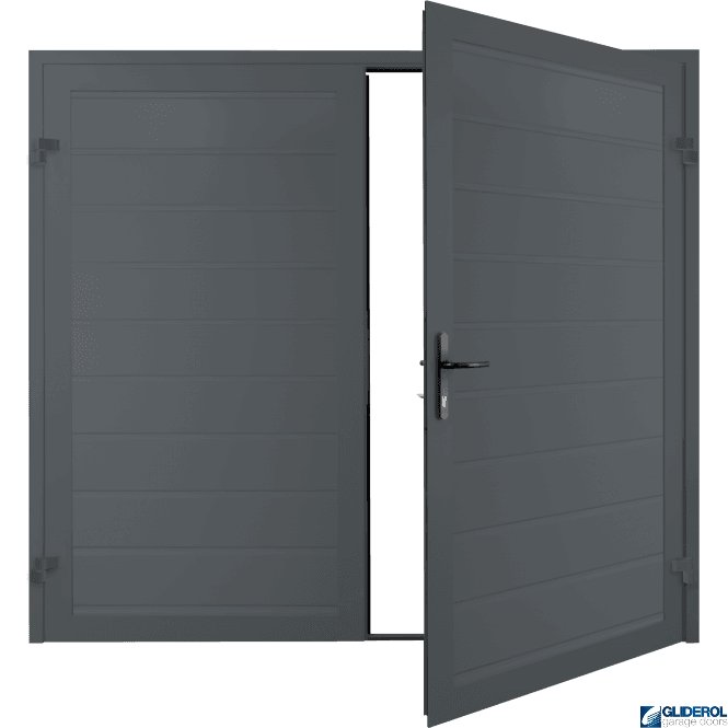 Gliderol IRON GREY (RAL7011) Premium Horizontal Medium Rib (non-insulated) Side Hinged Garage Door
